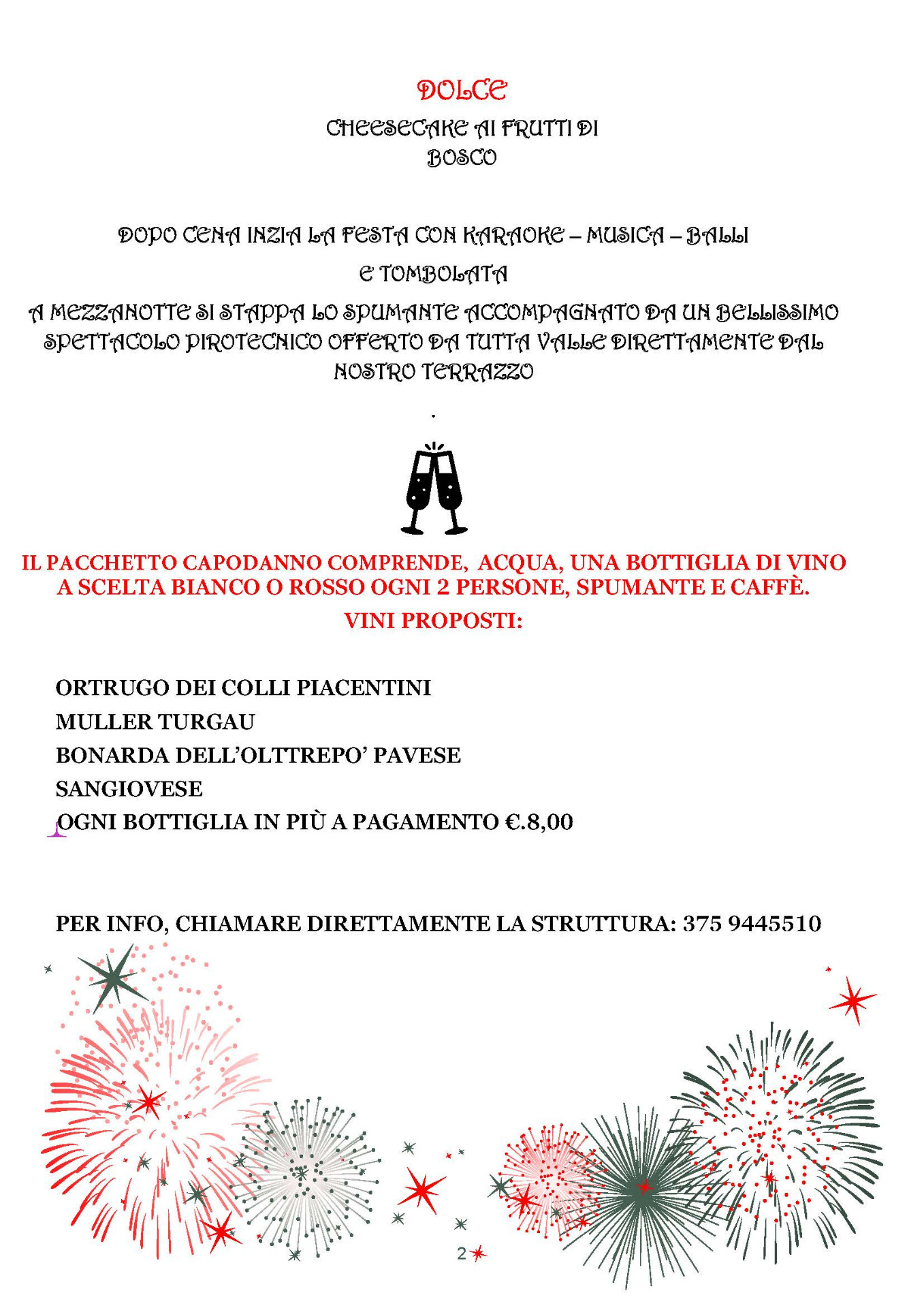 MENU' CAPODANNO parte seconda